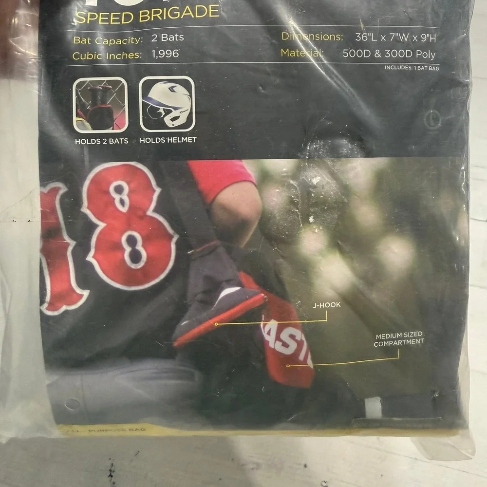 Easton Speed Brigade All Purpose Tote Sport 2 Bat and Helmet Bag grey black NEW‎